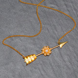 Arrow & Pearl Cluster Necklace