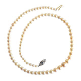 Pearl Necklace with Diamond & Sapphire Clasp