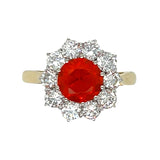 Fire Opal & Diamond Ring