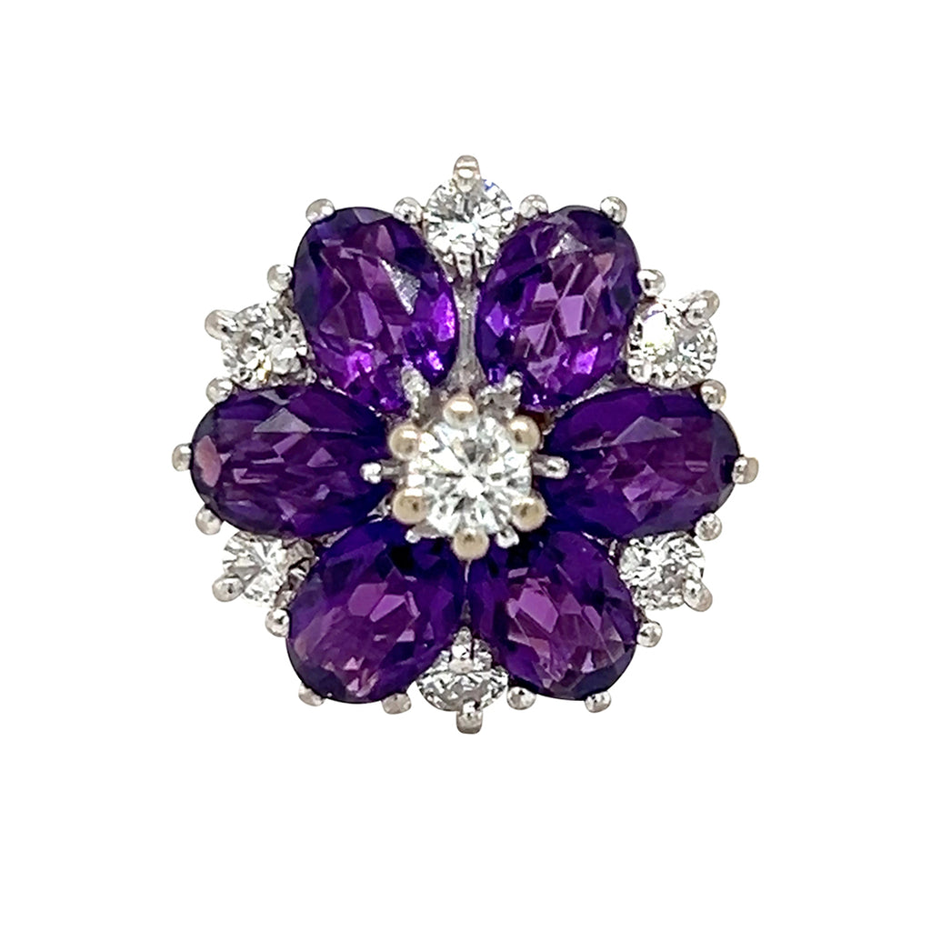 Amethyst & Diamond Ring