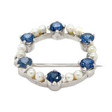 Sapphire & Pearl Brooch