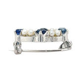 Sapphire & Pearl Brooch