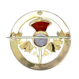 Citrine & Amethyst Thistle Brooch