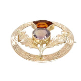 Citrine & Amethyst Thistle Brooch