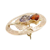 Citrine & Amethyst Thistle Brooch