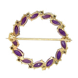 Amethyst & Diamond Brooch