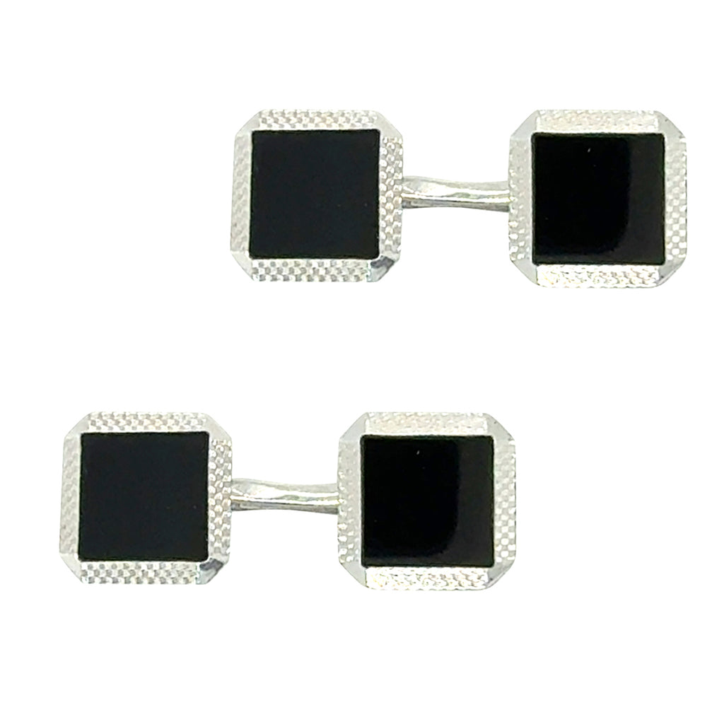 Onyx & White Gold Cufflinks