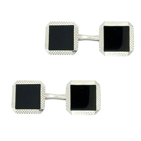 Onyx & White Gold Cufflinks