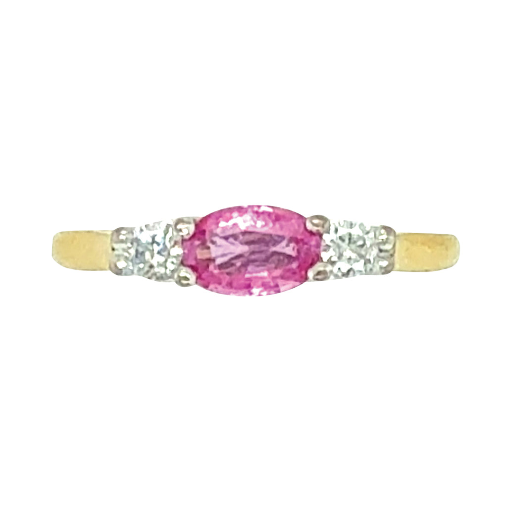 Pink Sapphire & Diamond Ring