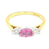 Pink Sapphire & Diamond Ring