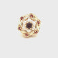 Garnet & Pearl Cluster Ring