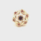 Garnet & Pearl Cluster Ring