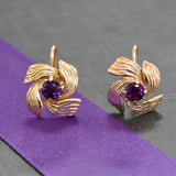 Amethyst Flower Earrings