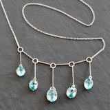 Blue Zircon Fringe Necklace