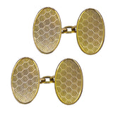 9ct Honey Comb Cuff links