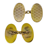 9ct Honey Comb Cuff links