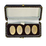 9ct Honey Comb Cuff links