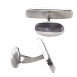 Silver Rectangular Cuff Links