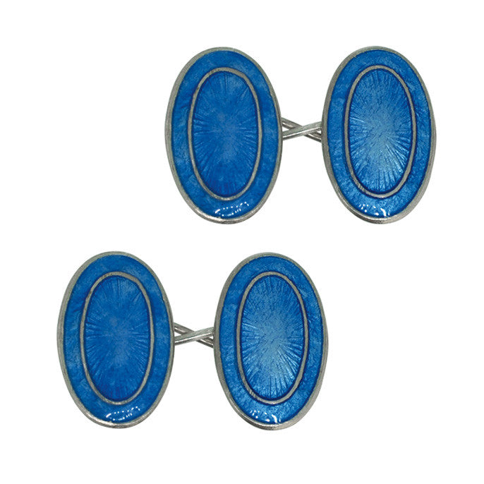 blue enamel cuff links