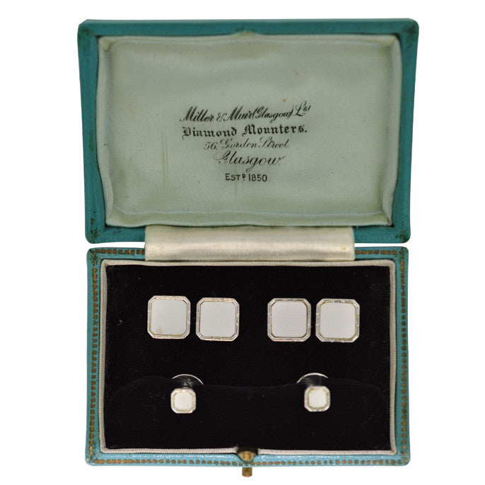 Mother Of Pearl Cuff Links & Collar Studs