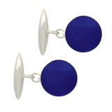 blue enamel cuff links
