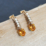 Citrine & Pearl Drop Earrings