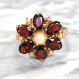 Garnet & Pearl Ring