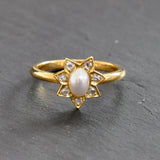 Star Diamond & Pearl Ring