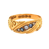 Pearl & Sapphire Gold Band
