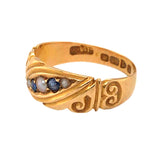 Pearl & Sapphire Gold Band