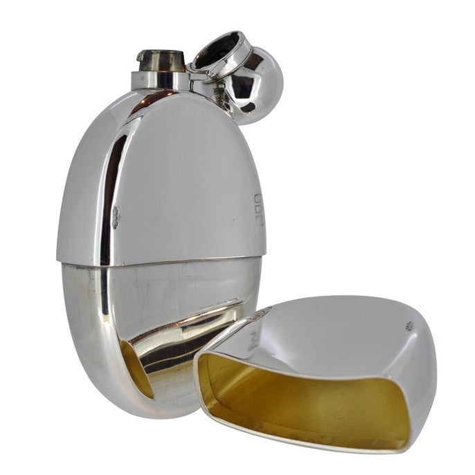 antique silver hipflask