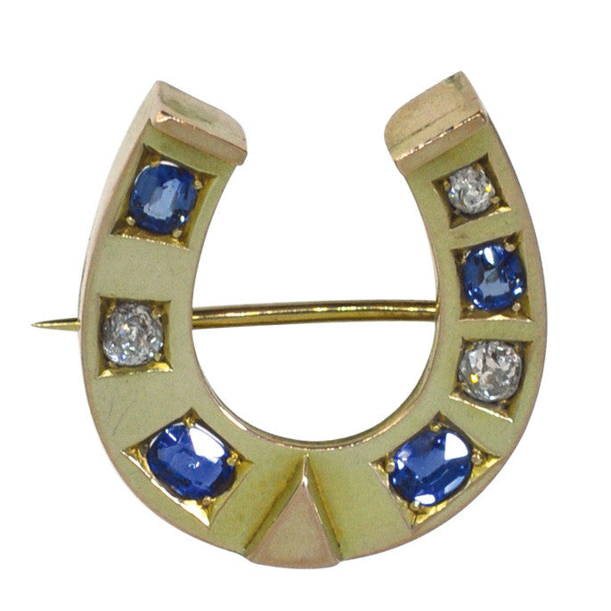 diamond horse shoe brooch