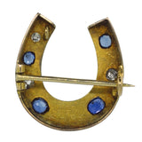 Diamond & Sapphire Horse Shoe Brooch