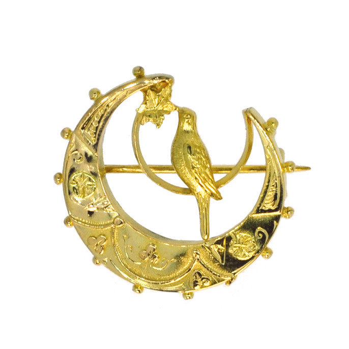 vintage gold bird brooch