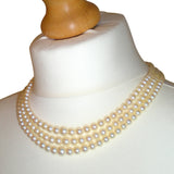 Pearl Necklace with Pearl & Diamond Clasp