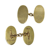 9ct Oval Checked Cuff Links