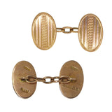 9ct Rose Gold Oval Cuff Links