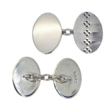 Silver Oval Cuff Links