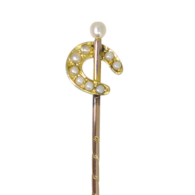 Pearl Horse Shoe Tie Pin