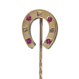 Ruby & Diamond Horse Shoe Tie Pin