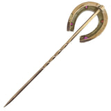 Ruby & Diamond Horse Shoe Tie Pin