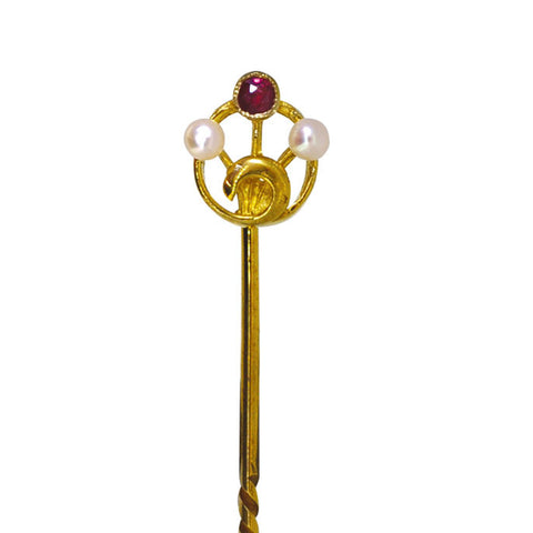 Ruby & Pearl Tie Pin