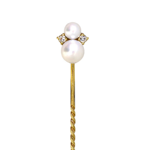 Pearl & Diamond Tie Pin