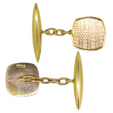 Engine Turned Gold Cuff Links