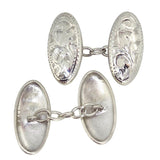 Silver Engraved Cuff Links