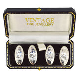 Silver Engraved Cuff Links