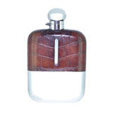 Silver, Glass & Leather Hip Flask