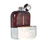 Silver, Glass & Leather Hip Flask