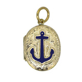Blue Enamel Anchor Locket