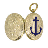Blue Enamel Anchor Locket